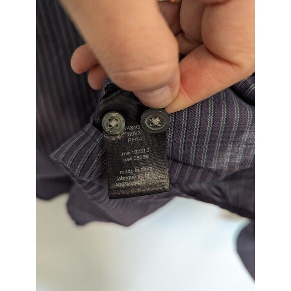 John Varvatos Button Up Shirt Mens Large Blue Striped - Picture 8 of 11